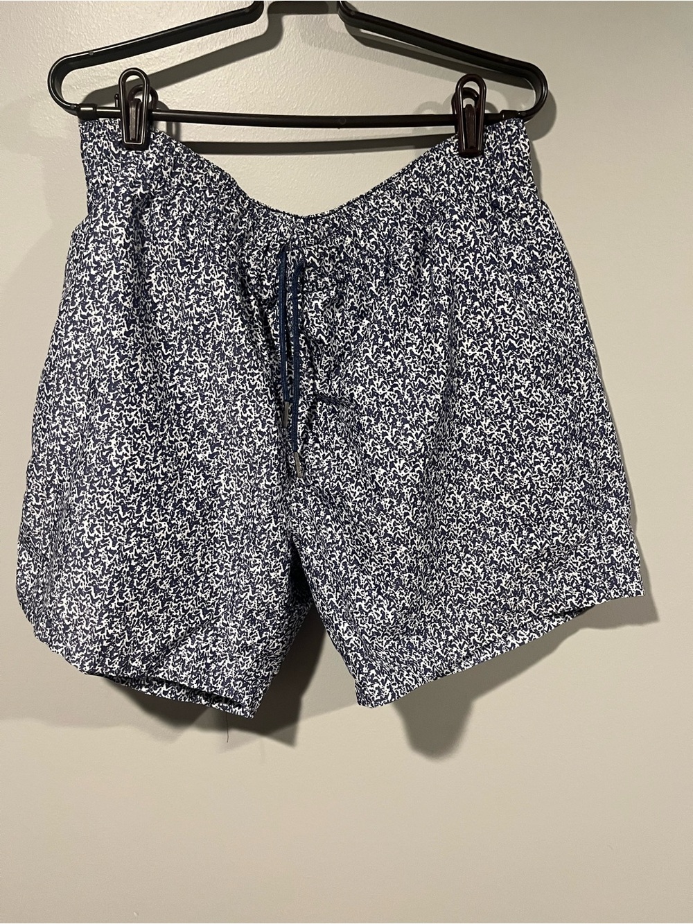 Slate & Stone Navy and White Printed Swim Shorts